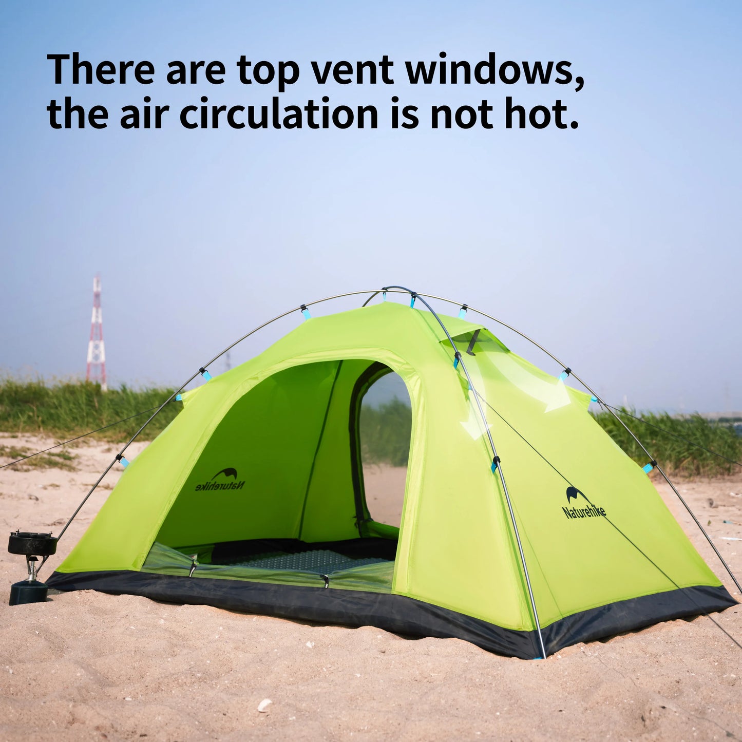 Naturehike New Camping Tent Large Space Mosquito-repellent Beach Tents Ultralight Quick Set 2 Person 2024 Outdoor Hiking Tent