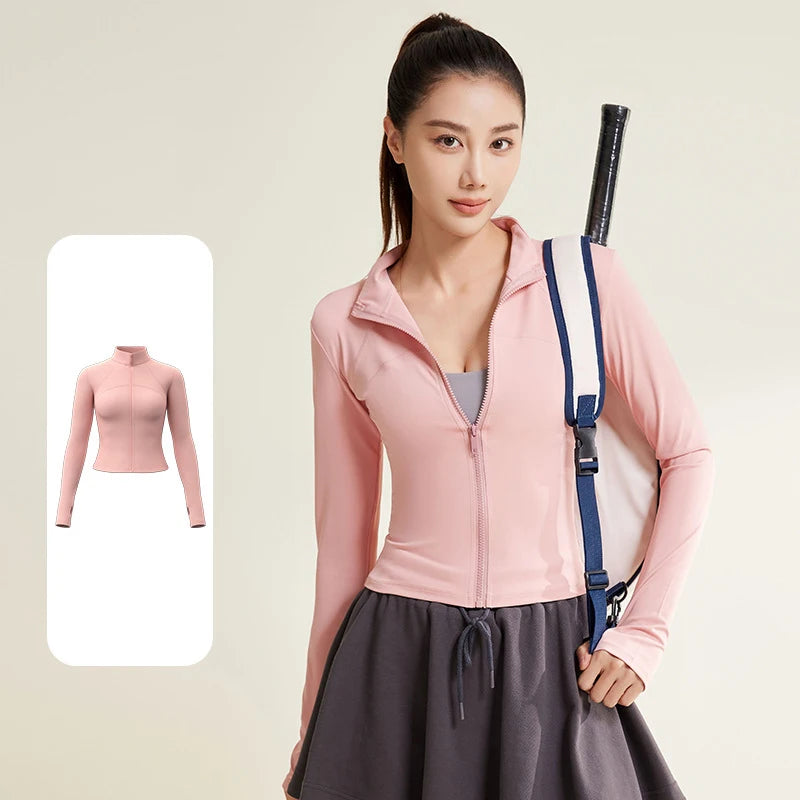 PINGNIAO Women's outdoor breathable sun protection clothing summer thin quick-drying sports jacket UV protection slim top