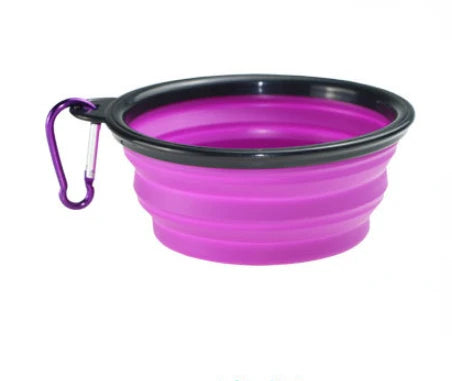 Pet Silicone Dog Food Water Bowl