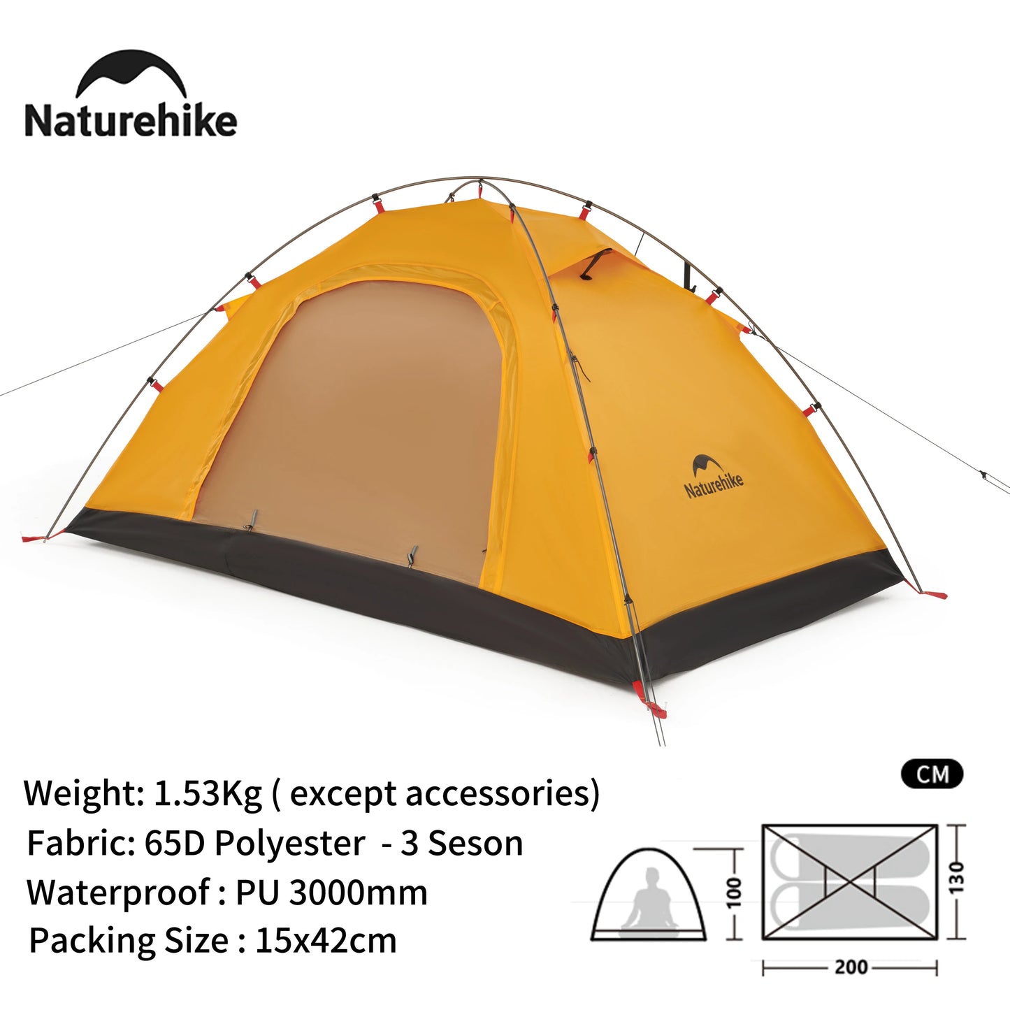 Naturehike New Camping Tent Large Space Mosquito-repellent Beach Tents Ultralight Quick Set 2 Person 2024 Outdoor Hiking Tent
