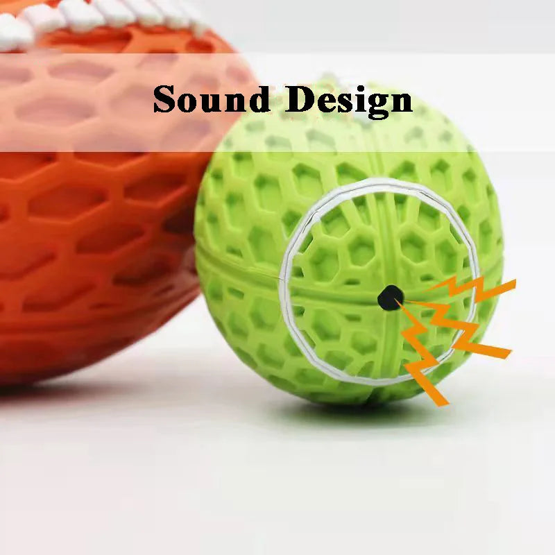 New Rubber Pet Dog Toy Rugby Football Squeaky Sounding Toys Teeth Cleaning Chew Toy Interactive Play Pet Supplies Accessories