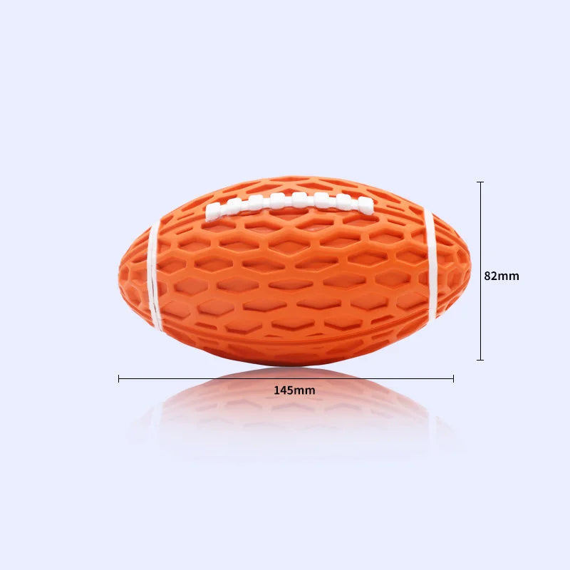 New Rubber Pet Dog Toy Rugby Football Squeaky Sounding Toys Teeth Cleaning Chew Toy Interactive Play Pet Supplies Accessories