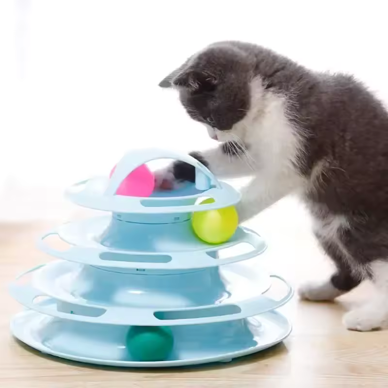 Interactive Cat Toy Tower Track