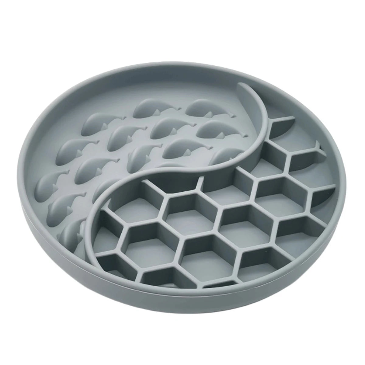 Non-Toxic Round Honeycomb Pet Slow Feeder Dog Bowl Custom Dog Bowl Water Food Mixing Unique Silicone Puzzle Slow Dog Bowl