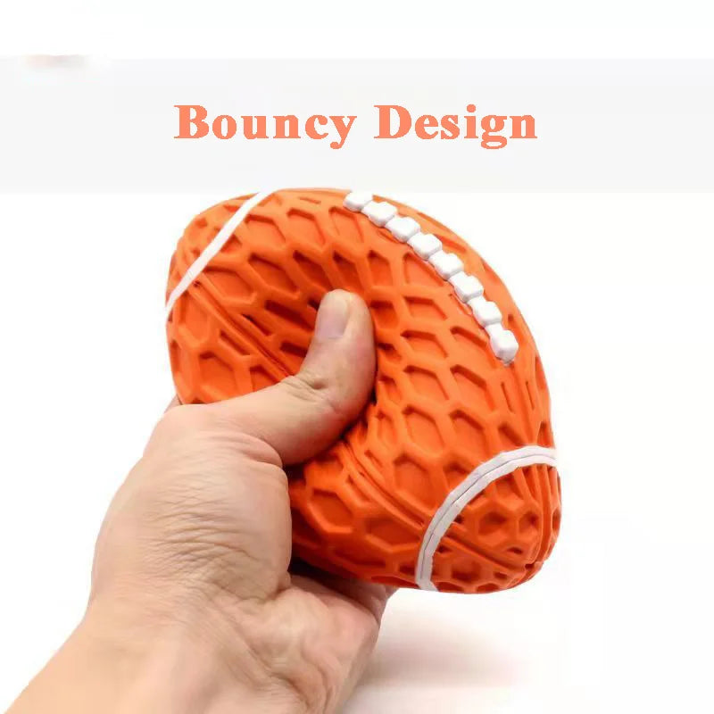 New Rubber Pet Dog Toy Rugby Football Squeaky Sounding Toys Teeth Cleaning Chew Toy Interactive Play Pet Supplies Accessories