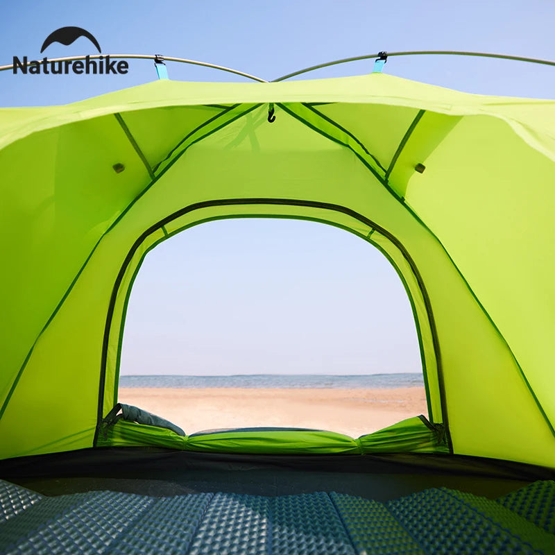 Naturehike New Camping Tent Large Space Mosquito-repellent Beach Tents Ultralight Quick Set 2 Person 2024 Outdoor Hiking Tent