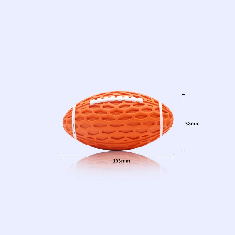 New Rubber Pet Dog Toy Rugby Football Squeaky Sounding Toys Teeth Cleaning Chew Toy Interactive Play Pet Supplies Accessories