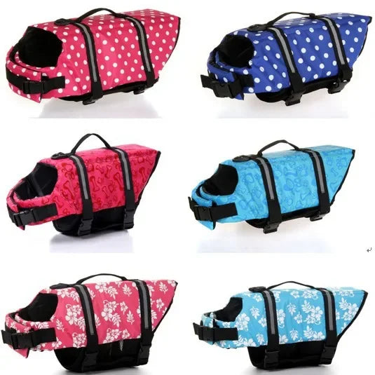 Dog Life Jacket Reflective Adjustable Summer Large Dogs Swimwear Safety Vest Surfing Sailboat Enhanced Buoyancy Pet Life Jacket