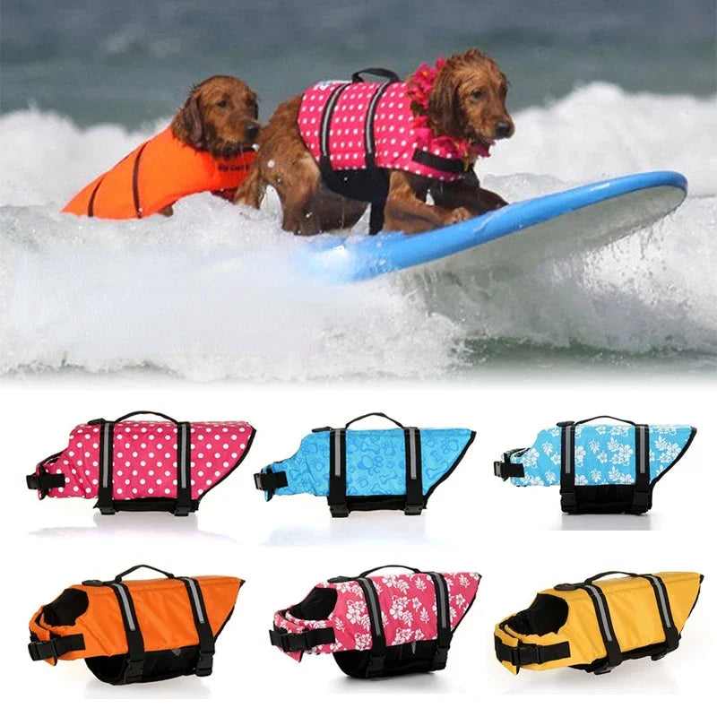 Dog Life Jacket Reflective Adjustable Summer Large Dogs Swimwear Safety Vest Surfing Sailboat Enhanced Buoyancy Pet Life Jacket