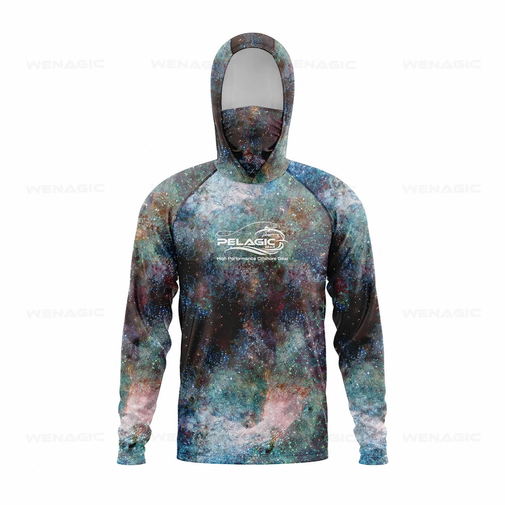 pelagic gear Men Hood Fishing Shirt long sleeve Fishing clothing fishing t shirt uv protection fishing shirt Fishing Apparel