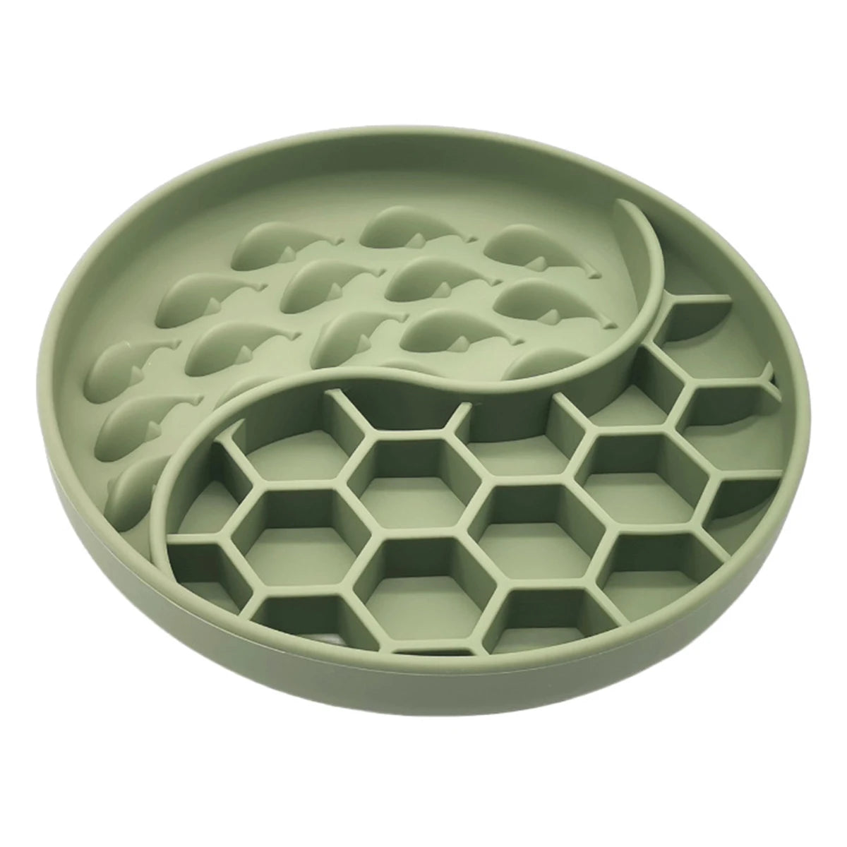 Non-Toxic Round Honeycomb Pet Slow Feeder Dog Bowl Custom Dog Bowl Water Food Mixing Unique Silicone Puzzle Slow Dog Bowl